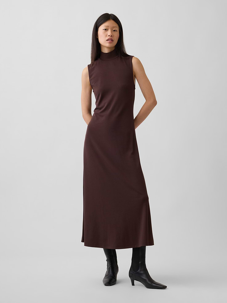 Image number 1 showing, Mockneck Maxi Dress