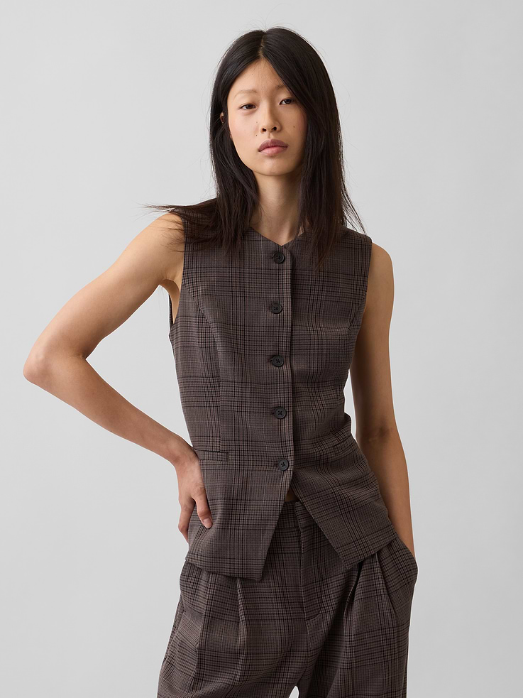 Image number 1 showing, High-Neck Longline Vest