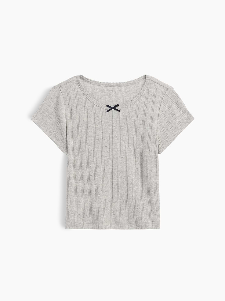L'image numéro 1 présente T-shirt en tricot pointelle côtelé pour Bébé et Tout-petit