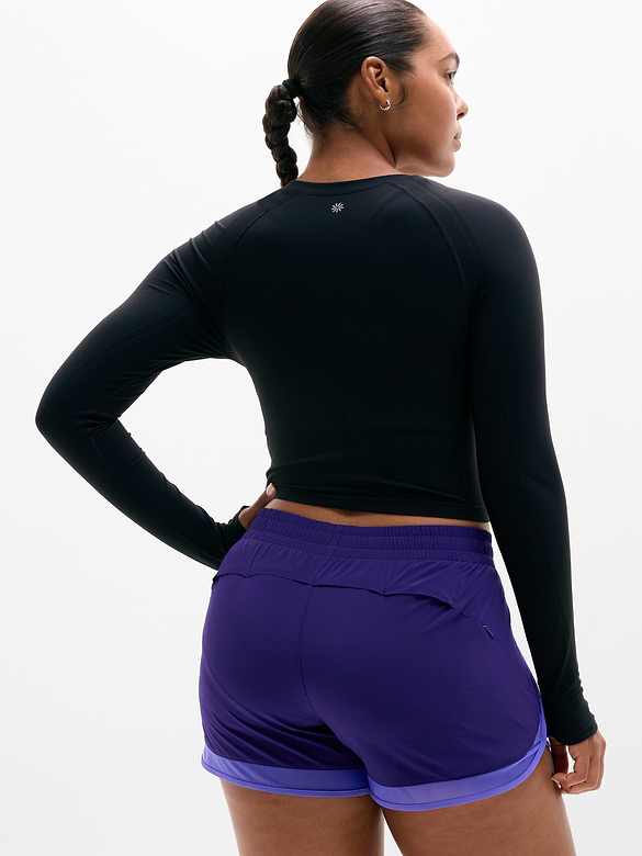 Mesh Racer Run Mid Rise 4" Short