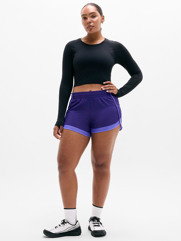 Mesh Racer Run Mid Rise 4" Short