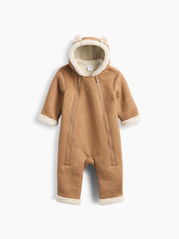 Baby Sherpa-Lined Hooded One-Piece