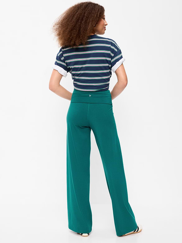 High-Waisted PowerChill Fold-Over Wide-Leg Pants