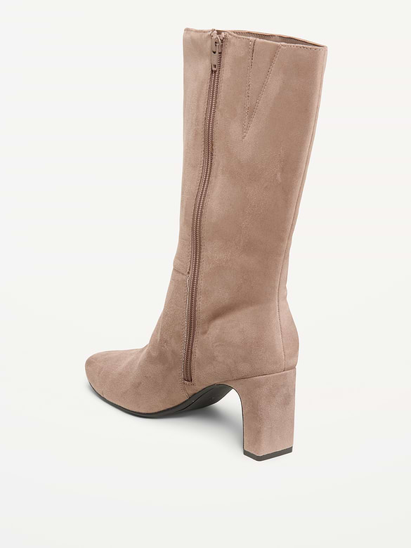 Mid-Calf Square-Toe Boot for Women