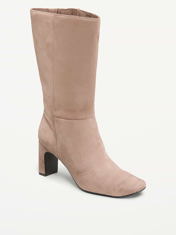 Mid-Calf Square-Toe Boot for Women