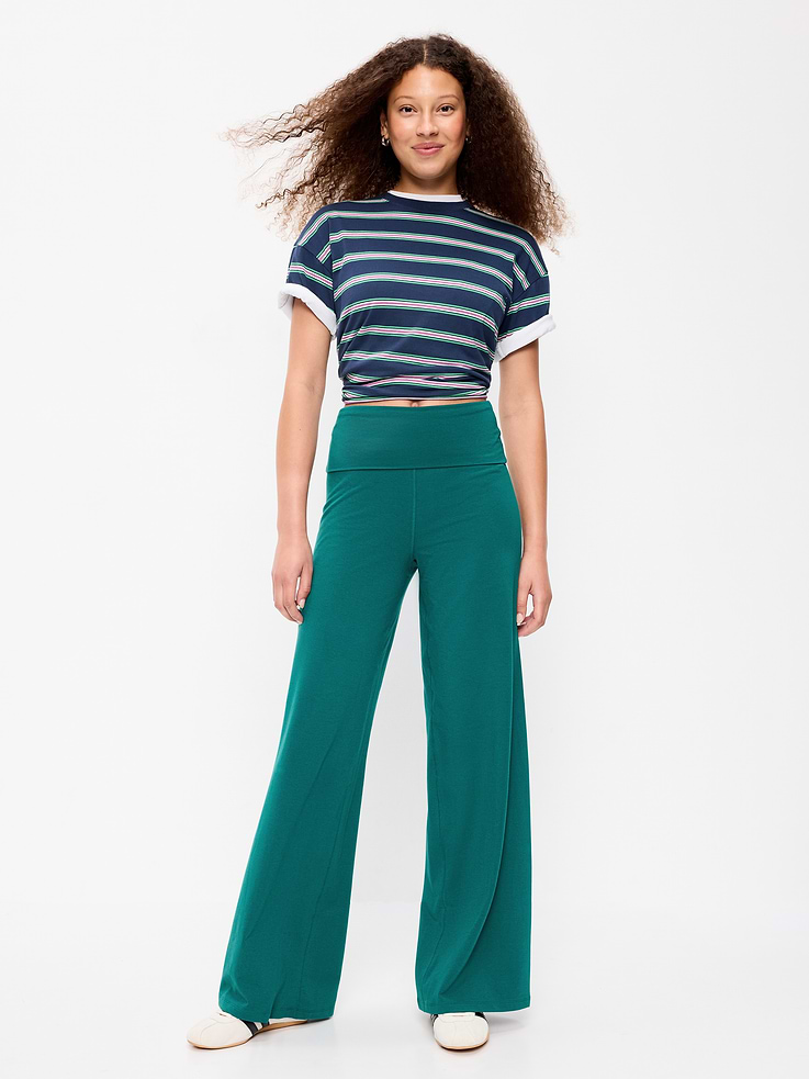 L'image numéro 2 présente Pantalon PowerChill jambe large à taille haute et rabattable