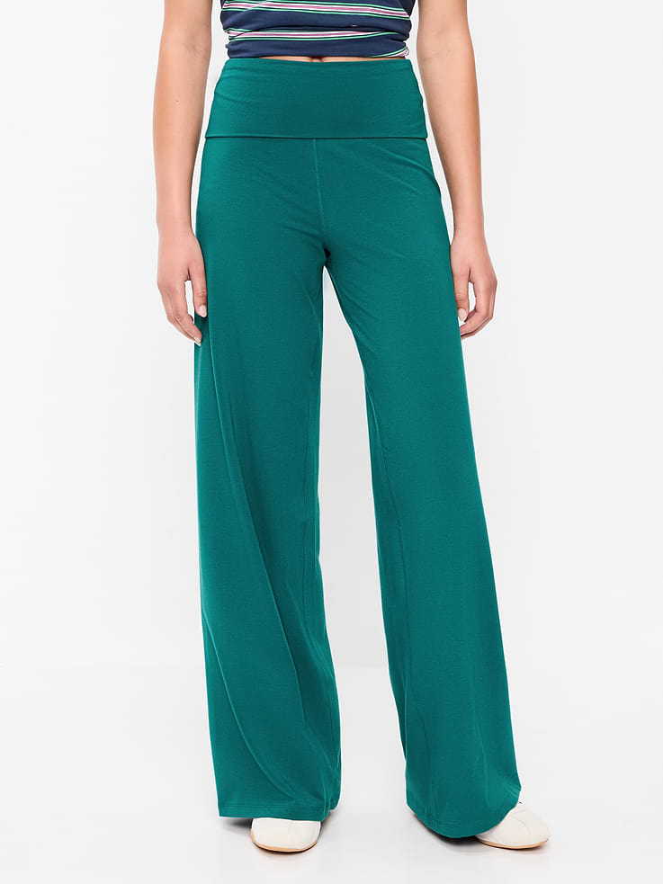 L'image numéro 1 présente Pantalon PowerChill jambe large à taille haute et rabattable