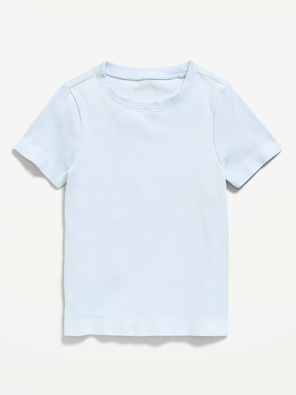Fitted Seamless Ribbed Performance Top for Girls