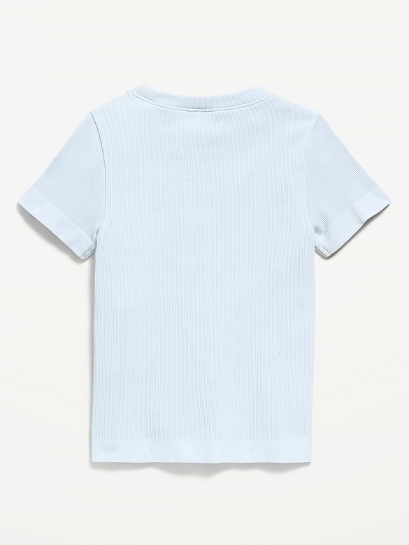 Fitted Seamless Ribbed Performance Top for Girls