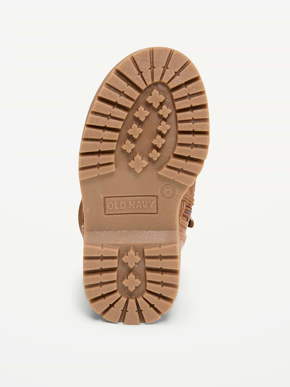 Faux-Leather Work Boots for Toddler Boys