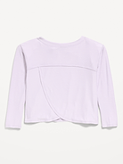 Image 2 de 2, Haut à dos croisé à manches longues NuageSport pour fille