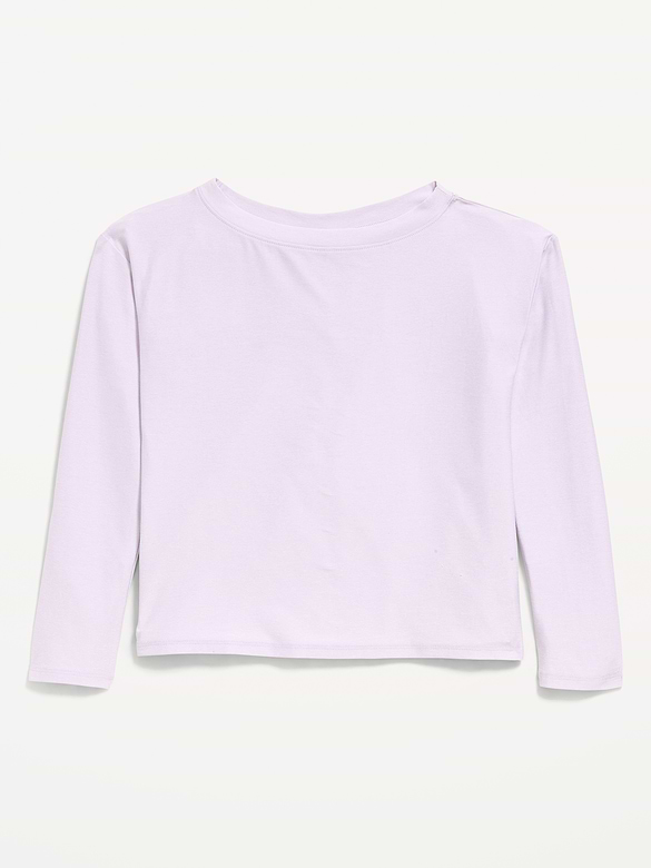 CloudMotion Long-Sleeve Cross-Back Top for Girls
