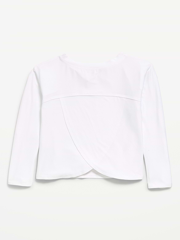 CloudMotion Long-Sleeve Cross-Back Top for Girls