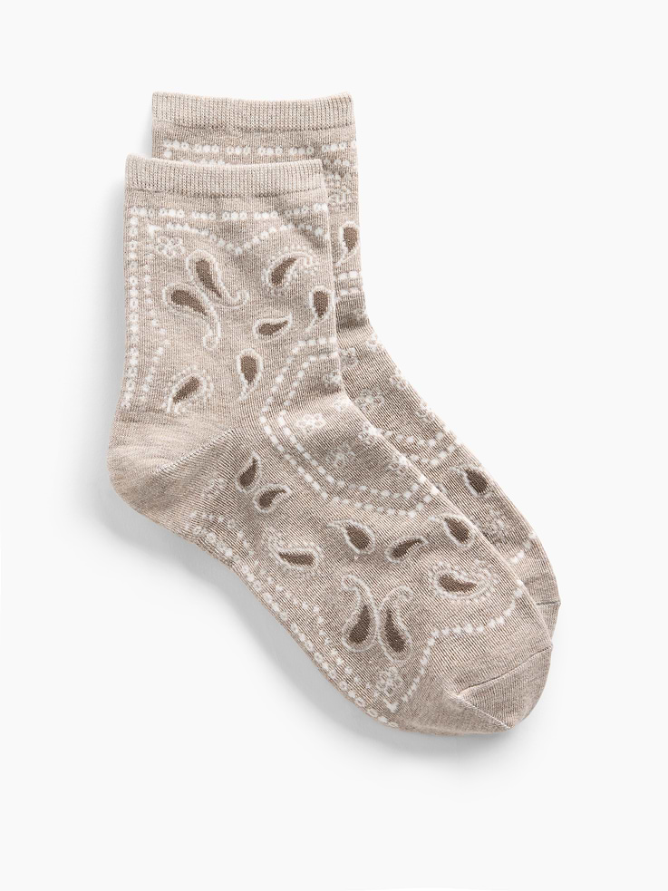 Image number 1 showing, Paisley Half Crew Socks