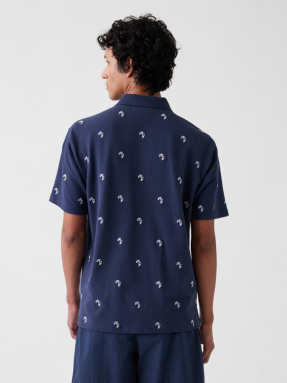 Gap × Malbon Relaxed Logo Polo Shirt