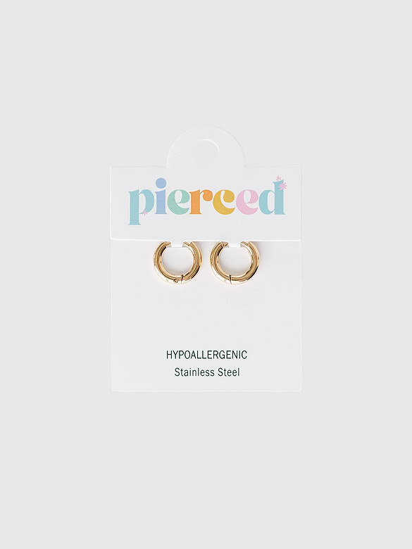 Pierced Co Gold 8mm Huggie Earrings