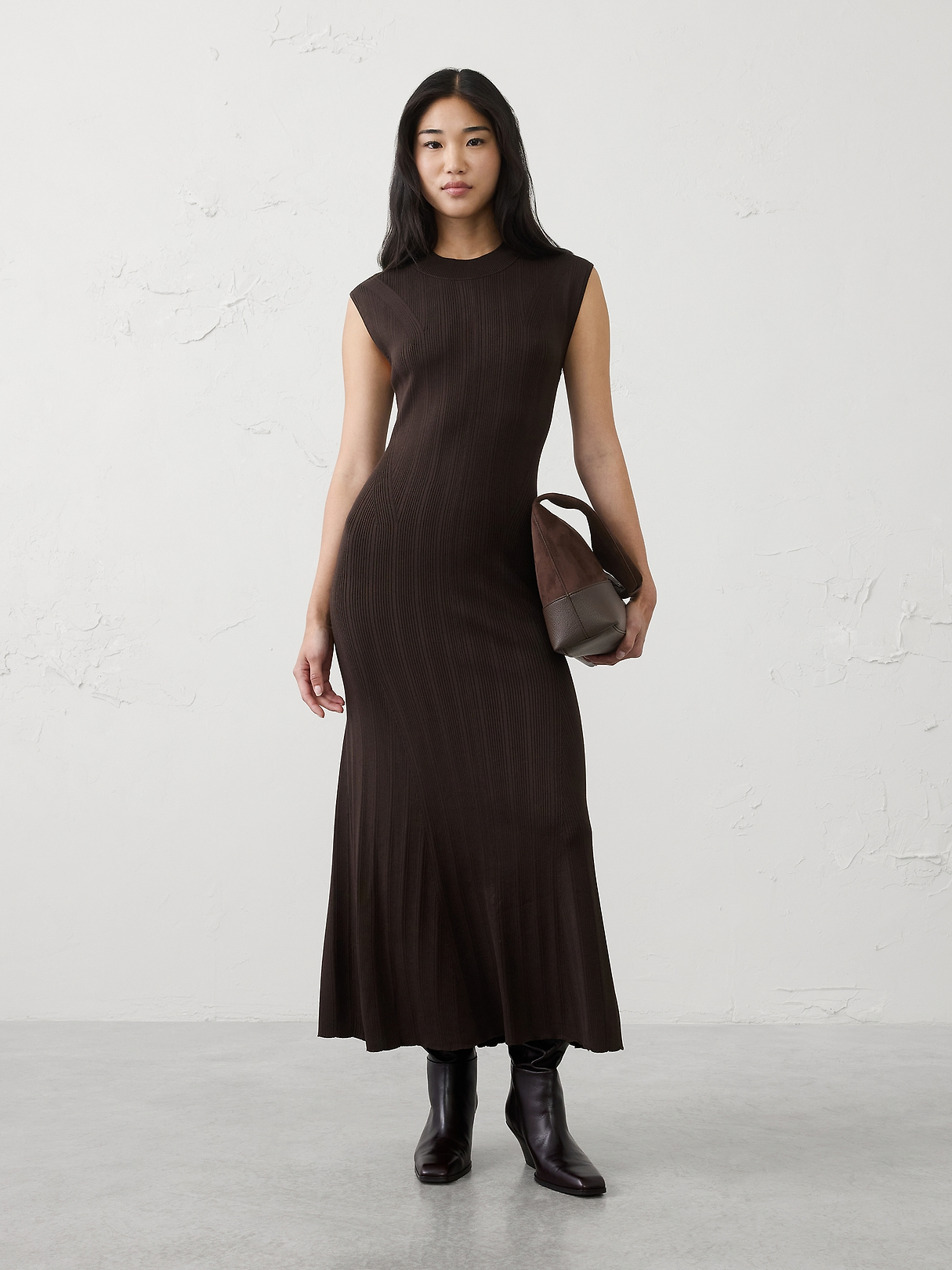 Ribbed Mock-Neck Sweater Maxi Dress | Banana Republic Factory