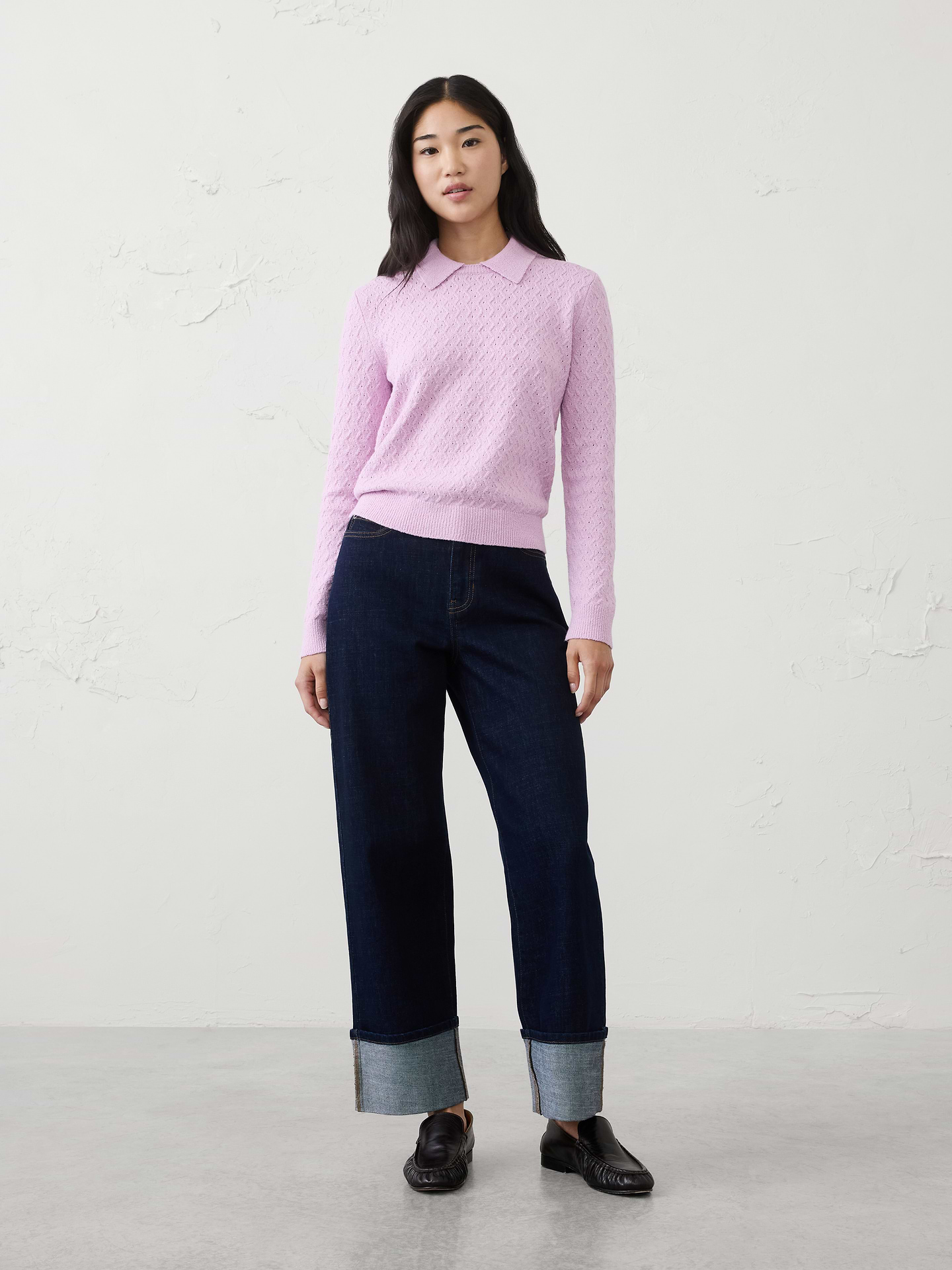 Image number 1 showing, Boucle Collar-Neck Sweater