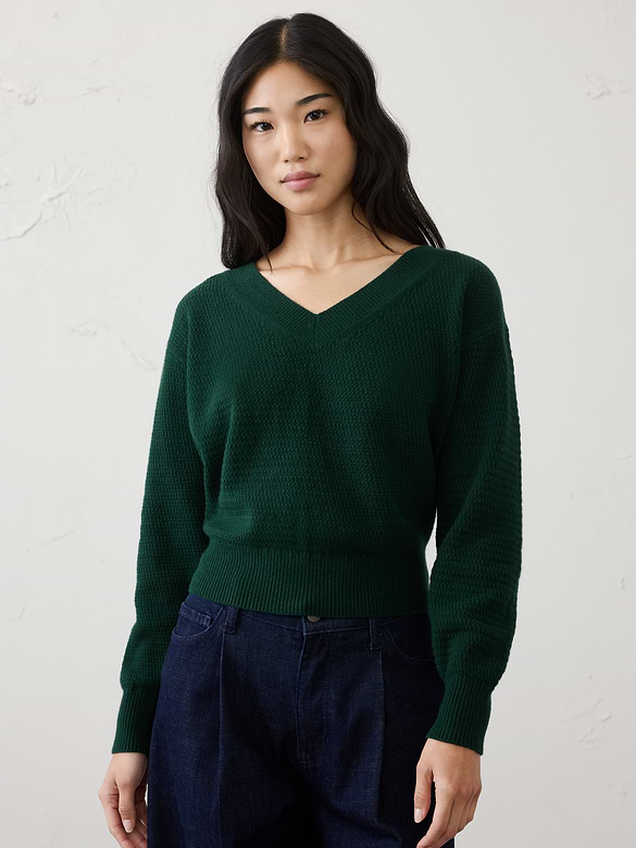 Texture V-Neck Sweater