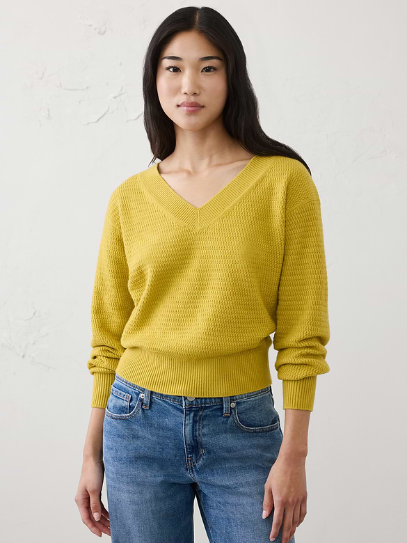 Texture V-Neck Sweater