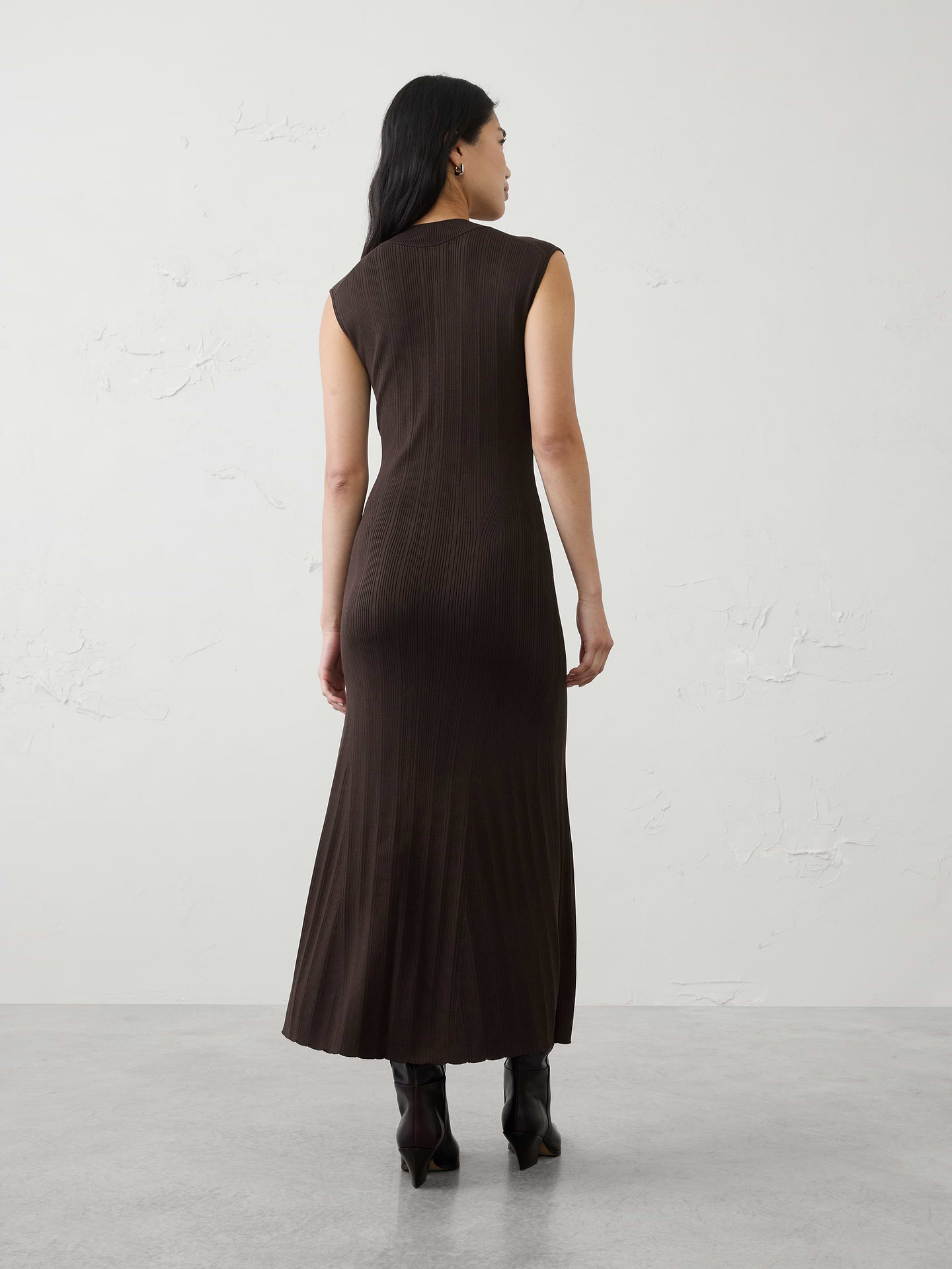 Image number 2 showing, Ribbed Mock-Neck Sweater Maxi Dress