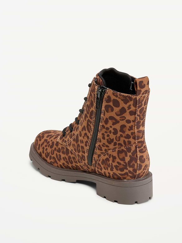 Faux-Suede Combat Boots for Girls