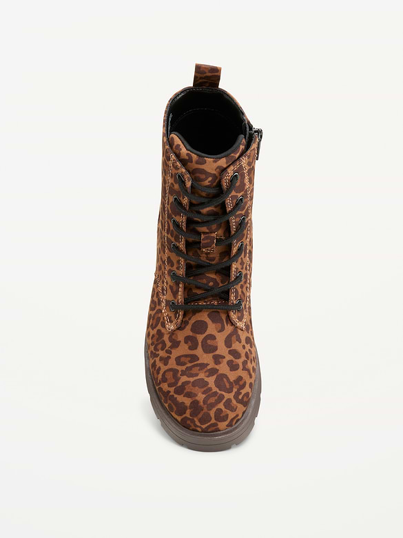 Faux-Suede Combat Boots for Girls