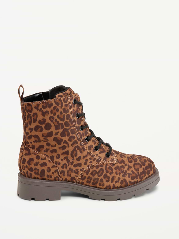Faux-Suede Combat Boots for Girls