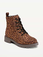 Image number 1 showing, Faux-Suede Combat Boots for Toddler Girls