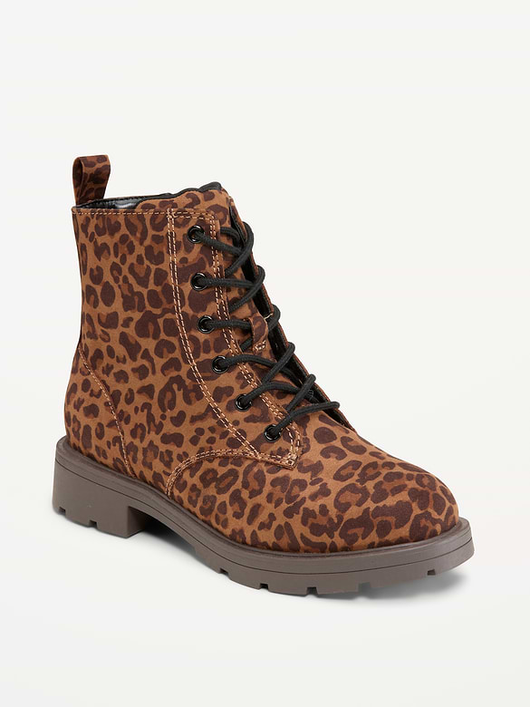 Faux-Suede Combat Boots for Girls
