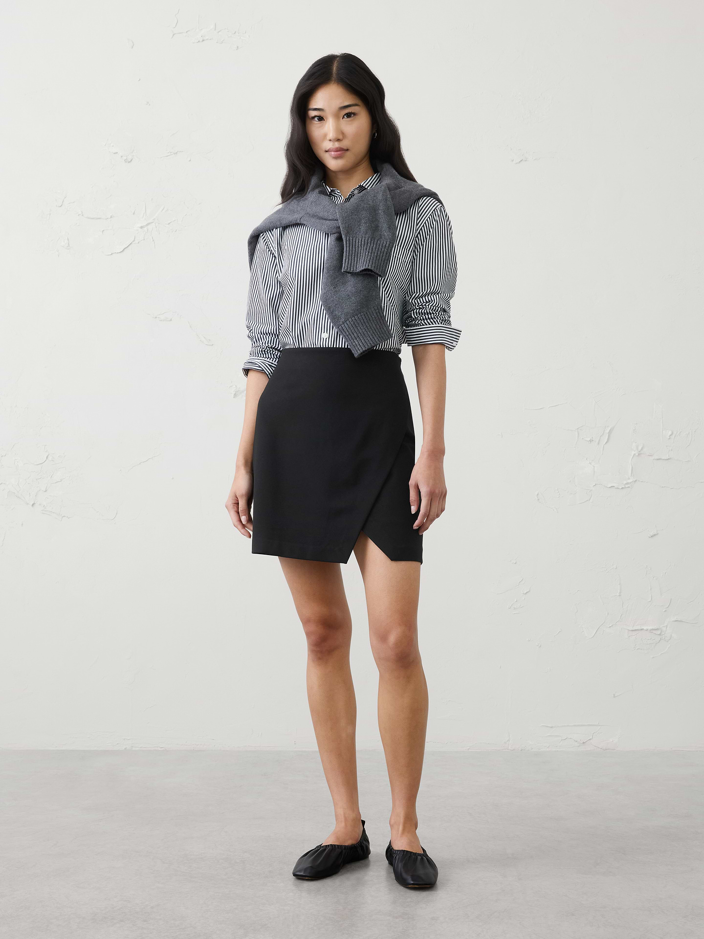 Image number 1 showing, Overlap Ponte Mini Skirt