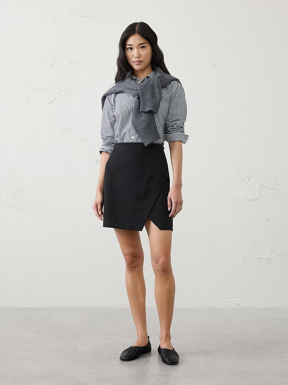 Overlap Ponte Mini Skirt