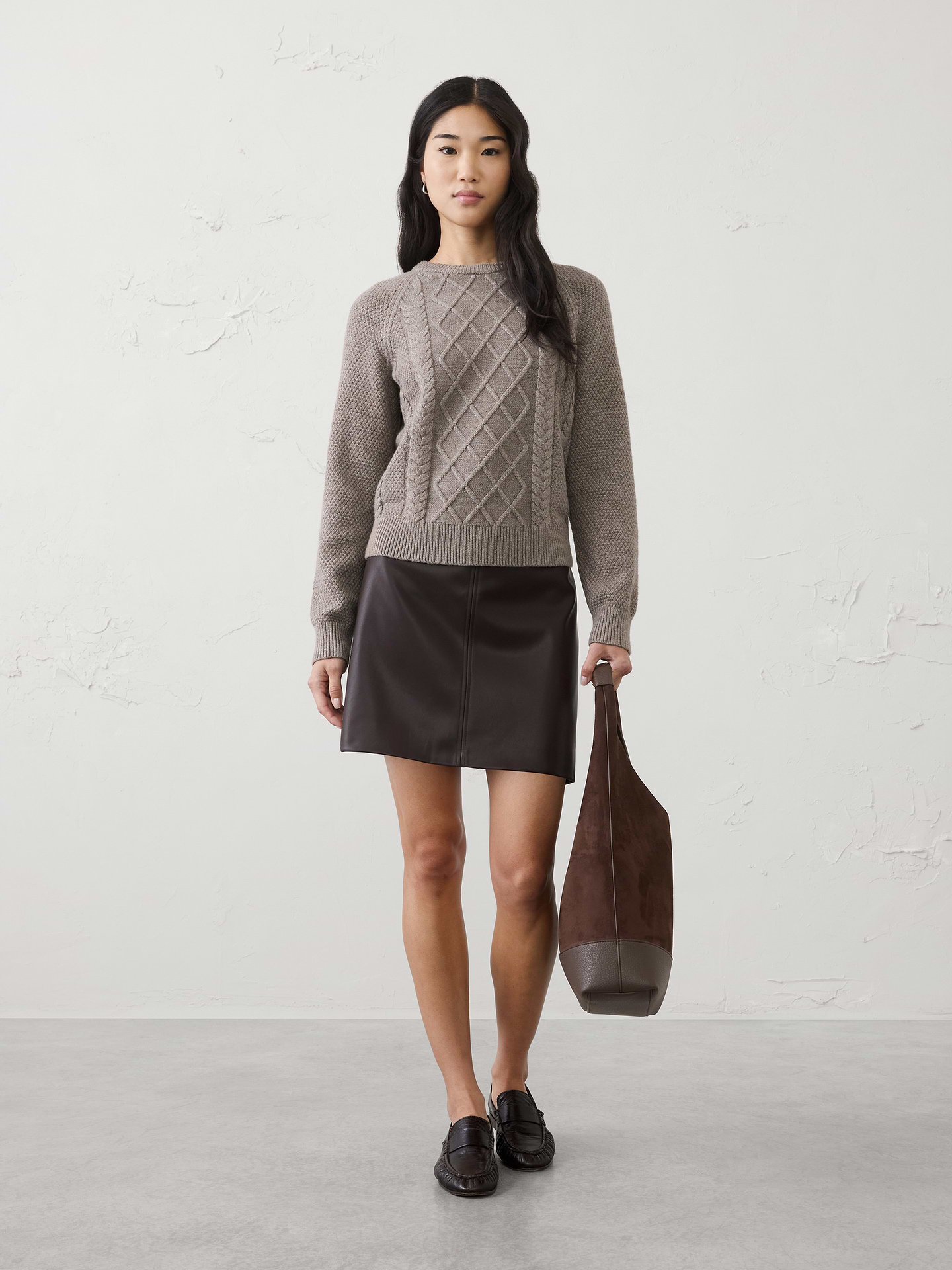 Image number 1 showing, Vegan Leather Mini Skirt