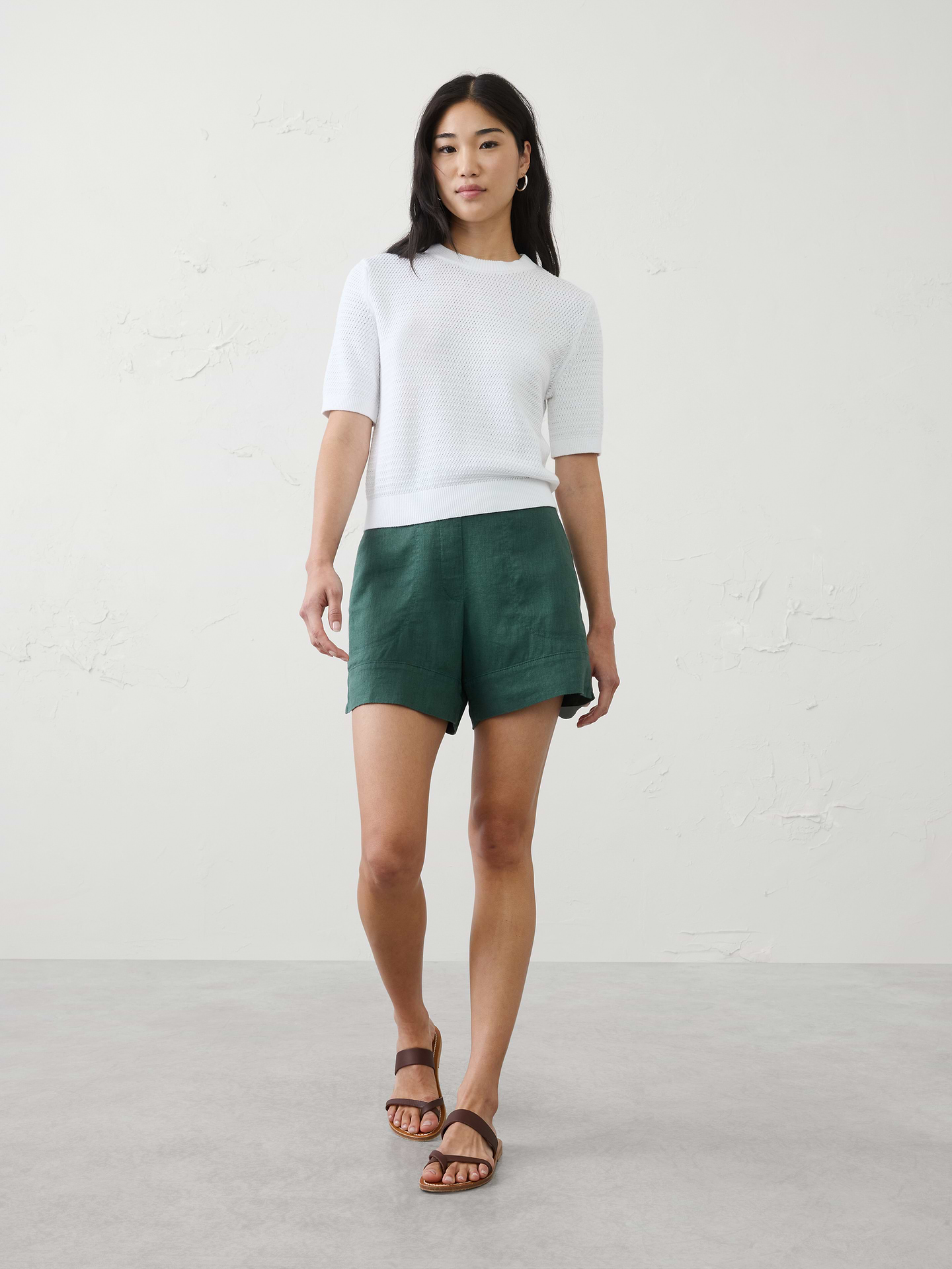 Image number 1 showing, Anyday Linen-Blend High-Rise Short