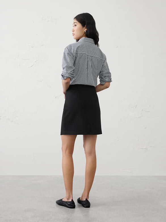 Overlap Ponte Mini Skirt