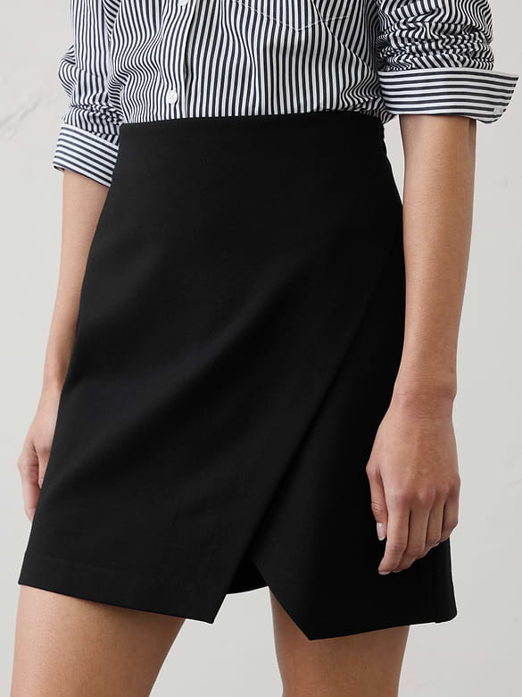Overlap Ponte Mini Skirt