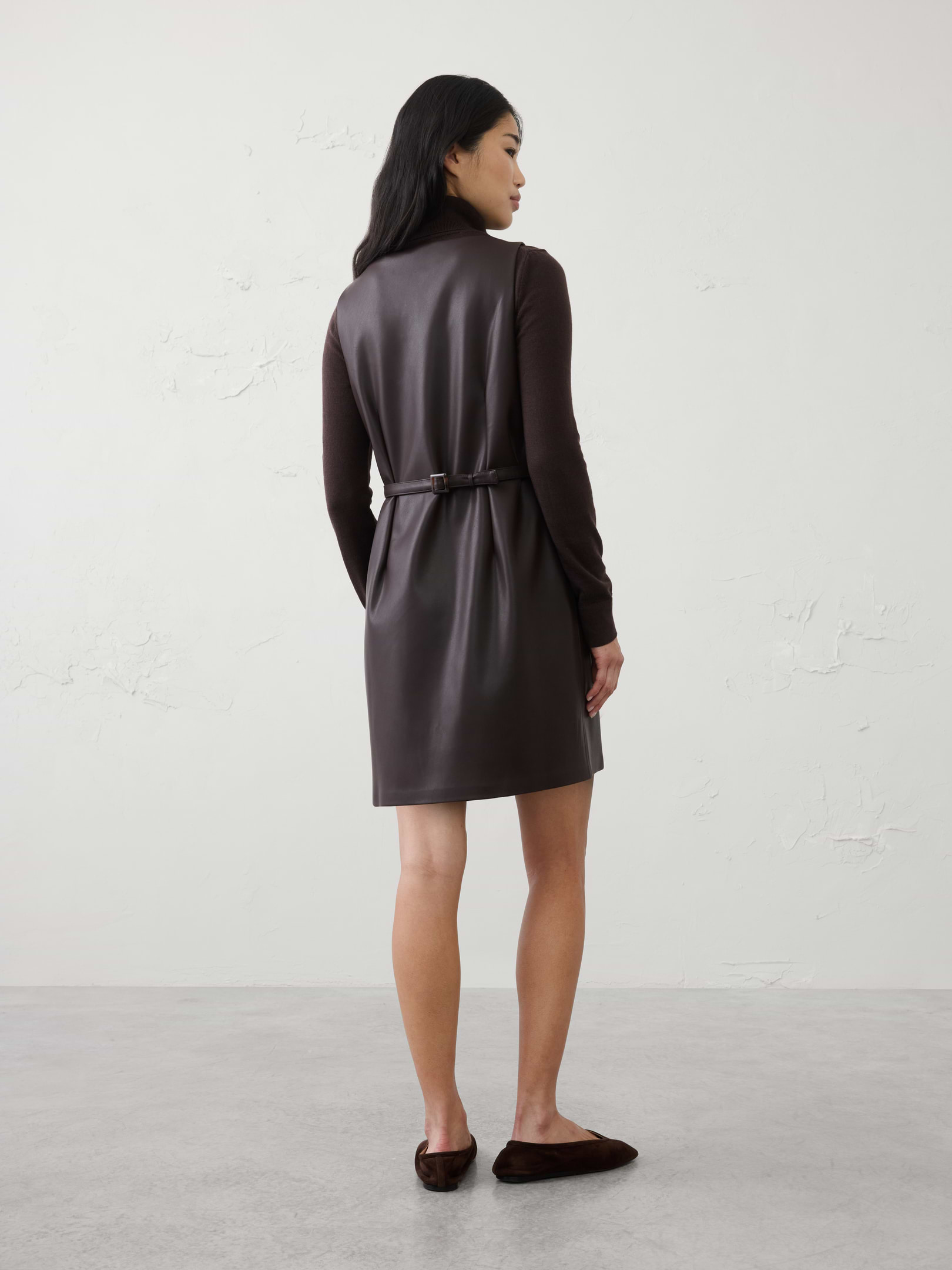 Image number 2 showing, Vegan Leather Layering Mini Dress