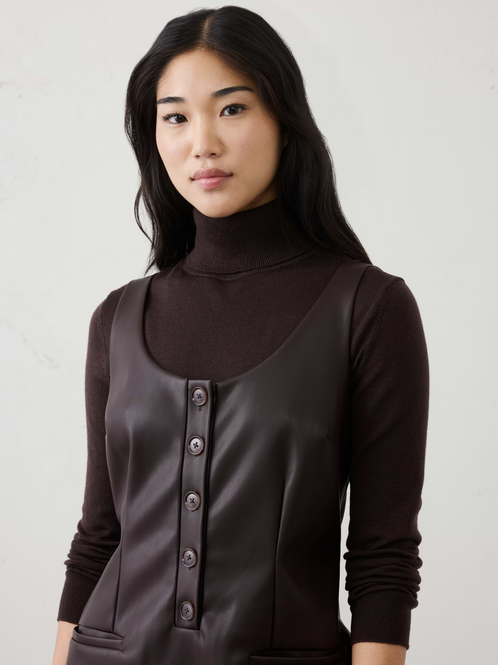 Image number 3 showing, Vegan Leather Layering Mini Dress