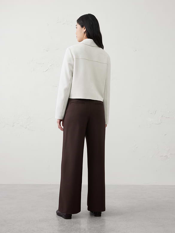 Wide-Leg High-Rise Ponte Pant