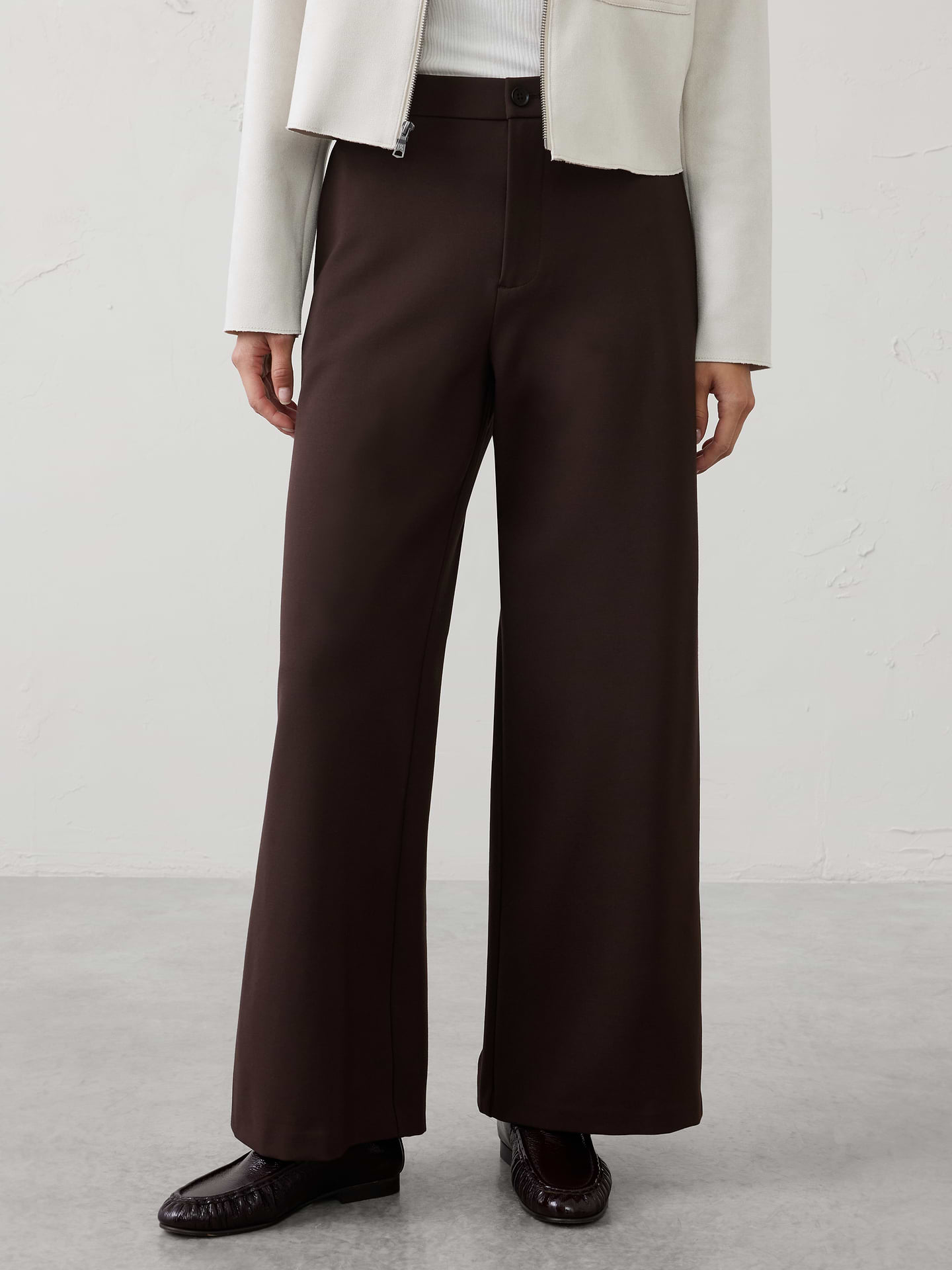 Image number 3 showing, Wide-Leg High-Rise Ponte Pant