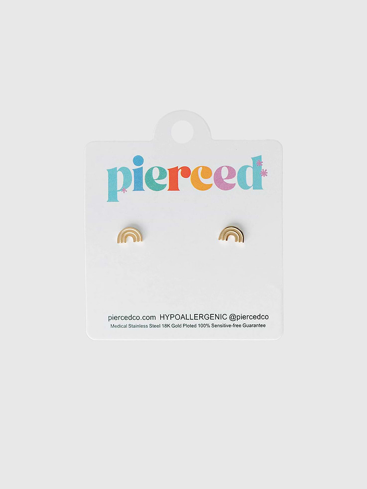 Image number 1 showing, Pierced Co Classic Rainbow Screwback Earrings