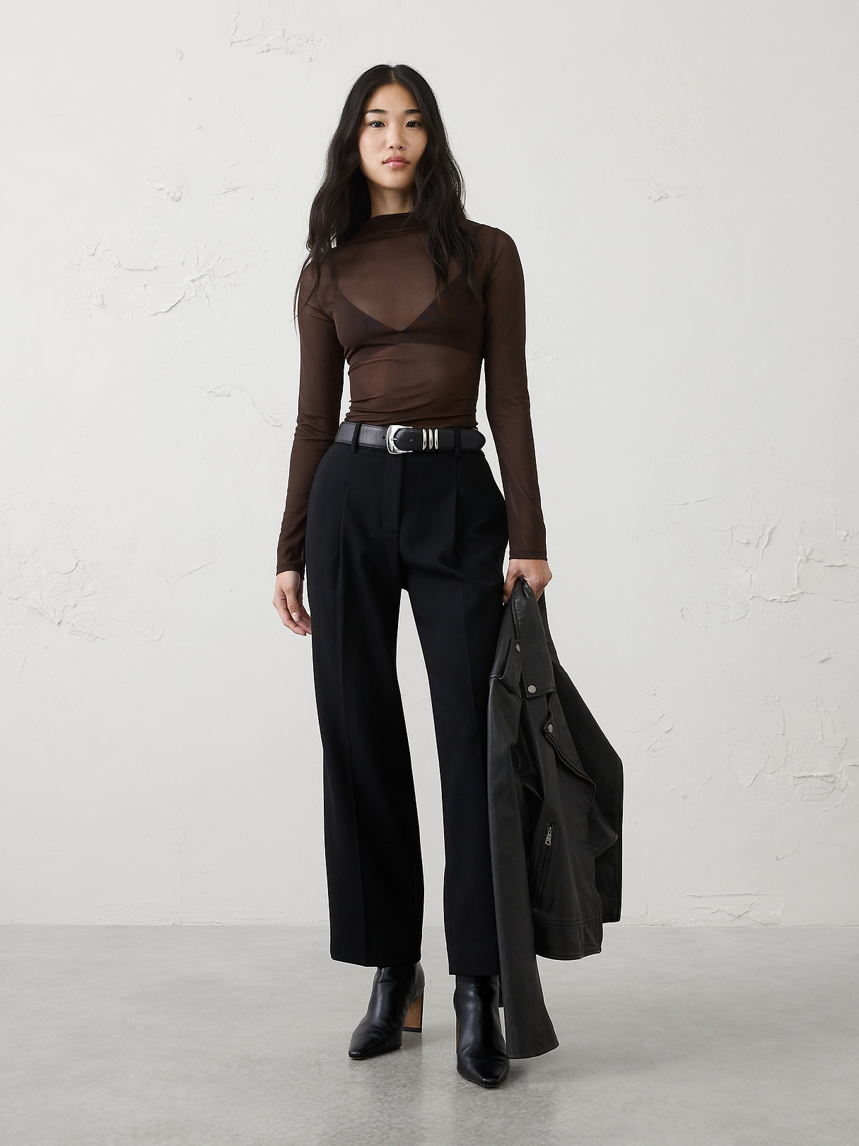 Mesh Mock-Neck Top | Banana Republic Factory