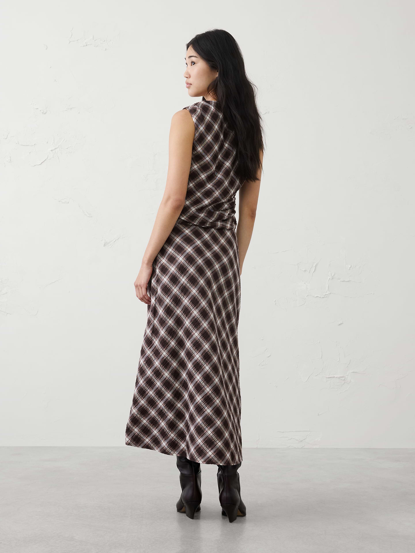 Image number 2 showing, Breezy Plaid Midi Slip Skirt