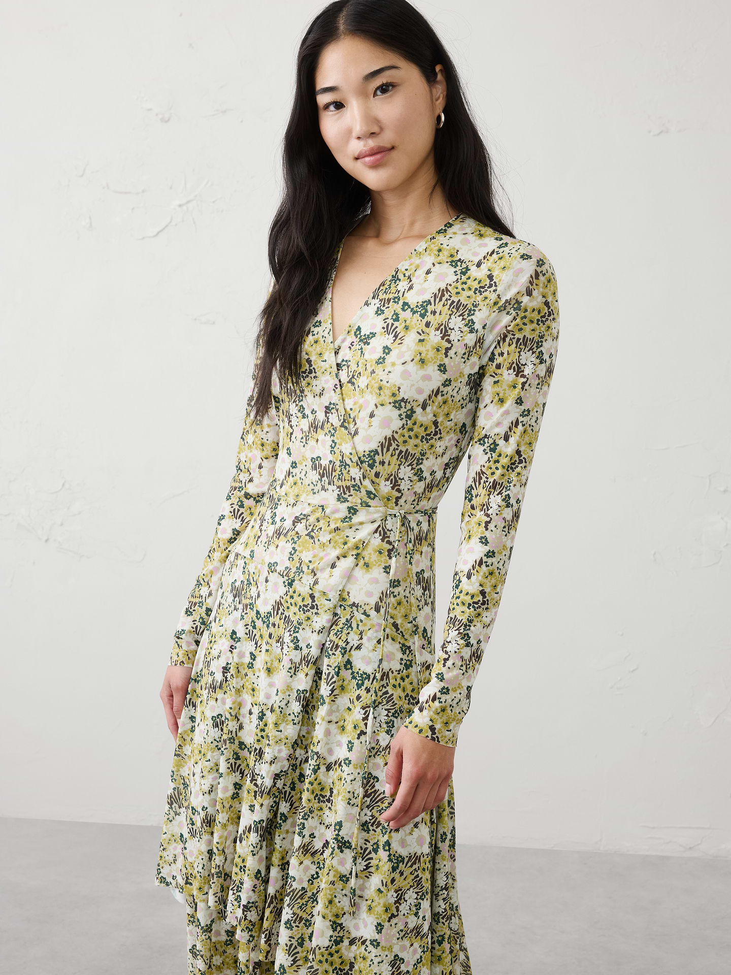 Image number 3 showing, Mesh Tiered Wrap Maxi Dress