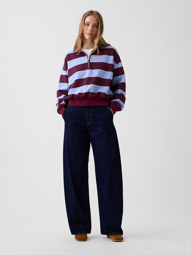 Image number 2 showing, VintageSoft Oversized Half-Zip Wedge Pullover