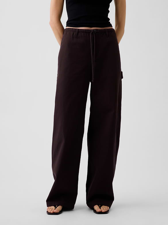 Canvas Easy Baggy Barrel Cargo Pants