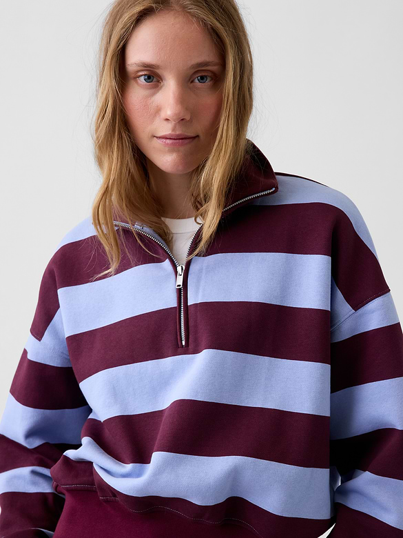 VintageSoft Oversized Half-Zip Wedge Pullover