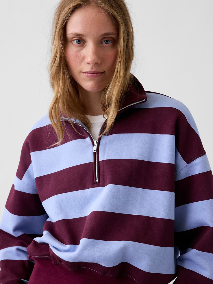 Image number 4 showing, VintageSoft Oversized Half-Zip Wedge Pullover