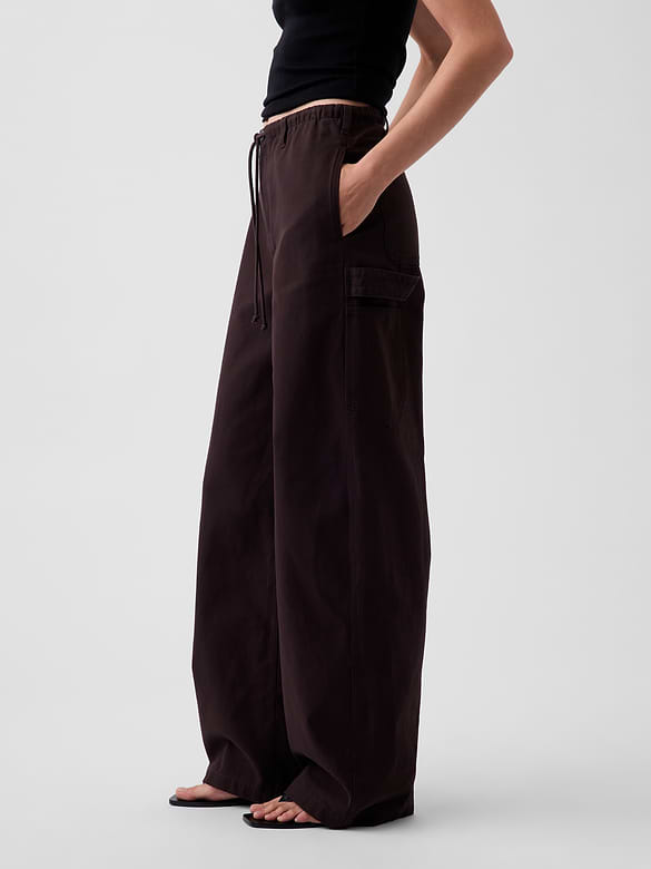 Canvas Easy Baggy Barrel Cargo Pants