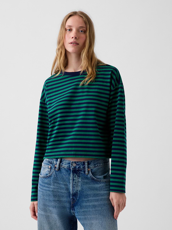 T-shirt surdimensionné court en tricot